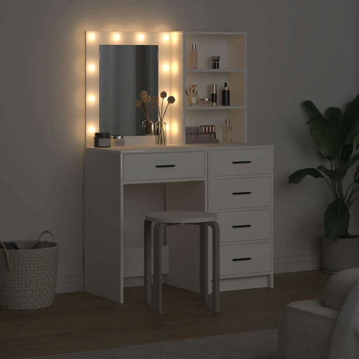 Masă de Machiaj 2 pcs Alb 50 x 41 x 135 cm Lemn compozit - WALTI WALTI