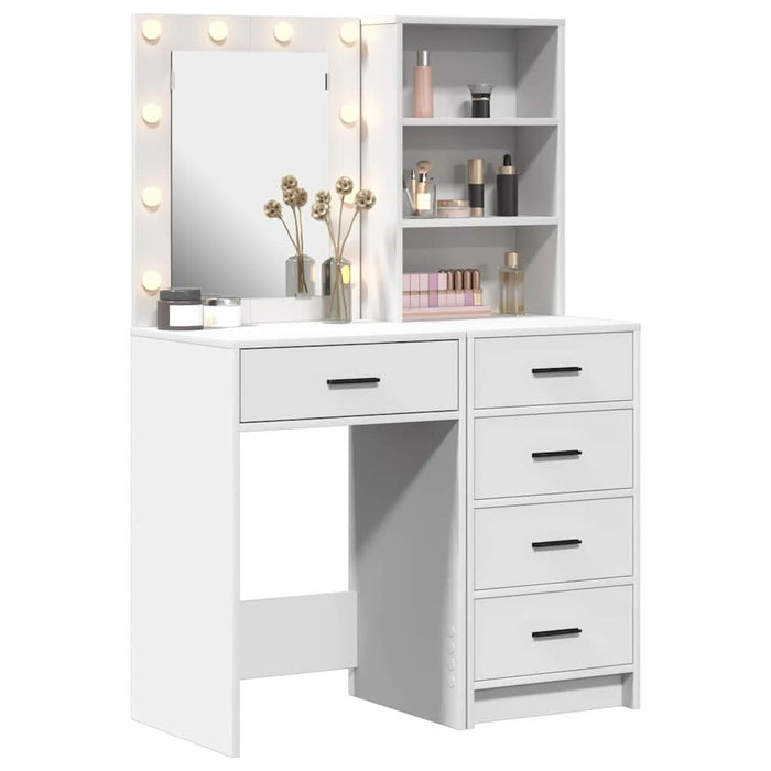 Masă de Machiaj 2 pcs Alb 50 x 41 x 135 cm Lemn compozit - WALTI WALTI