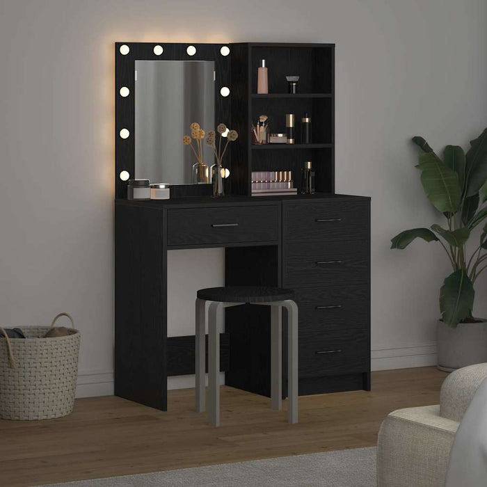 Masă de Machiaj 2 pcs Negru 50 x 41 x 135 cm Lemn compozit - WALTI WALTI