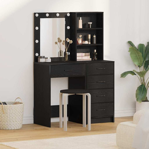 Masă de Machiaj 2 pcs Negru 50 x 41 x 135 cm Lemn compozit - WALTI WALTI
