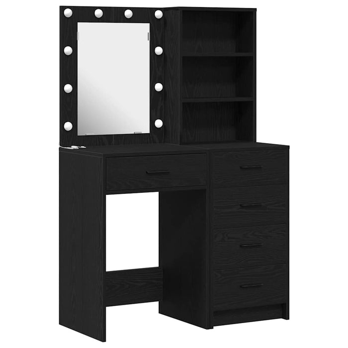 Masă de Machiaj 2 pcs Negru 50 x 41 x 135 cm Lemn compozit - WALTI WALTI
