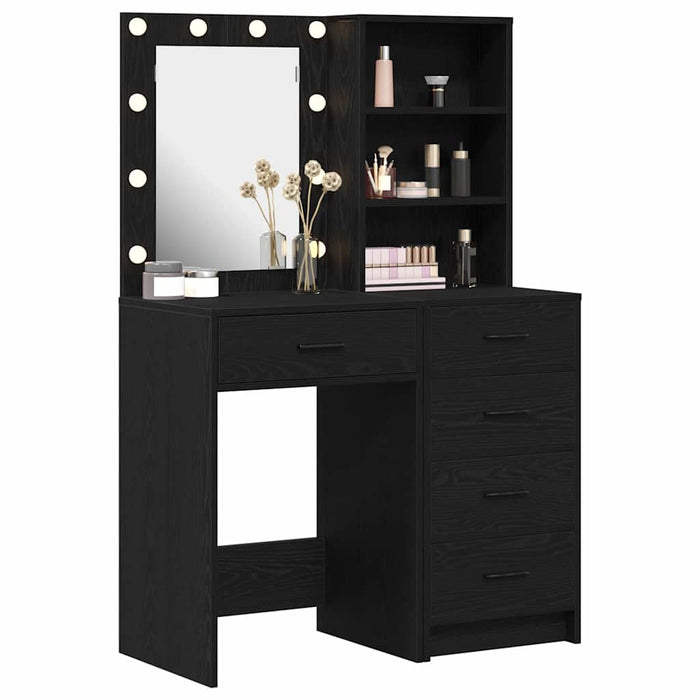 Masă de Machiaj 2 pcs Negru 50 x 41 x 135 cm Lemn compozit - WALTI WALTI