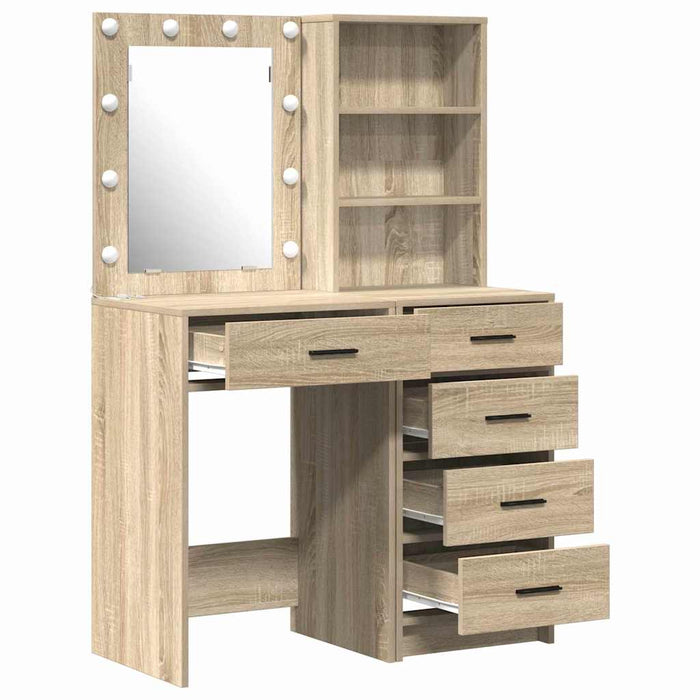 Masă de Machiaj 2 pcs Maro 50 x 41 x 135 cm Lemn compozit - WALTI WALTI