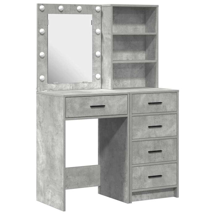 Masă de Machiaj 2 pcs Gri 50 x 41 x 135 cm Lemn compozit - WALTI WALTI