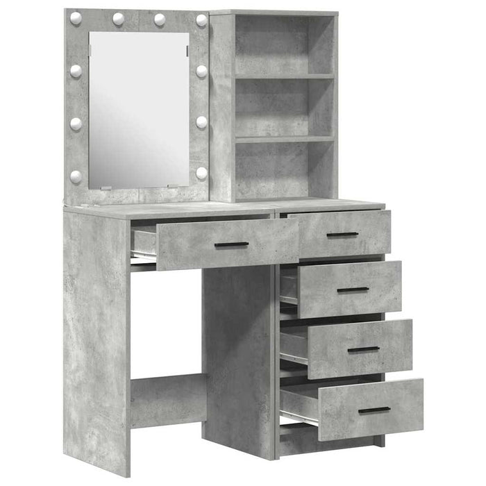 Masă de Machiaj 2 pcs Gri 50 x 41 x 135 cm Lemn compozit - WALTI WALTI