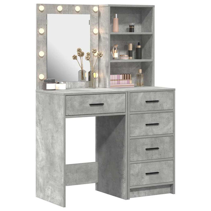 Masă de Machiaj 2 pcs Gri 50 x 41 x 135 cm Lemn compozit - WALTI WALTI