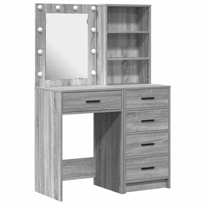 Masă de Machiaj 2 pcs Gri 50 x 41 x 135 cm Lemn compozit - WALTI WALTI