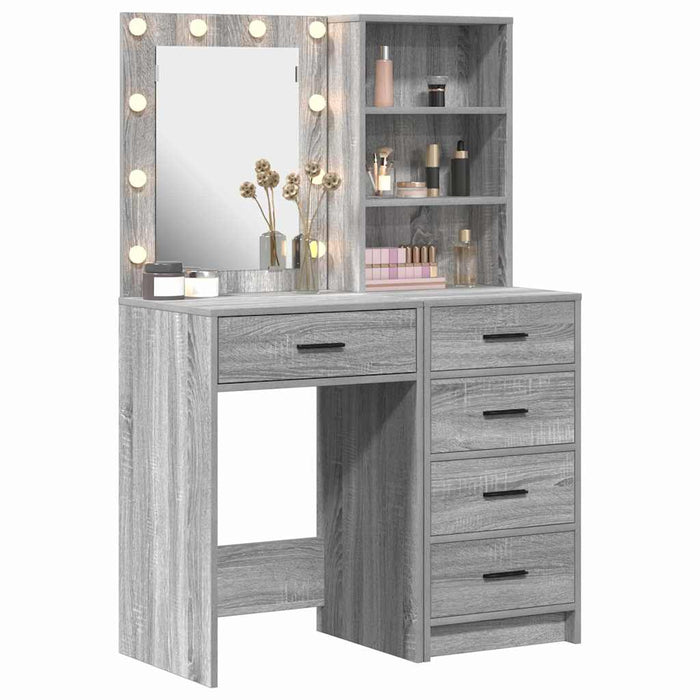 Masă de Machiaj 2 pcs Gri 50 x 41 x 135 cm Lemn compozit - WALTI WALTI