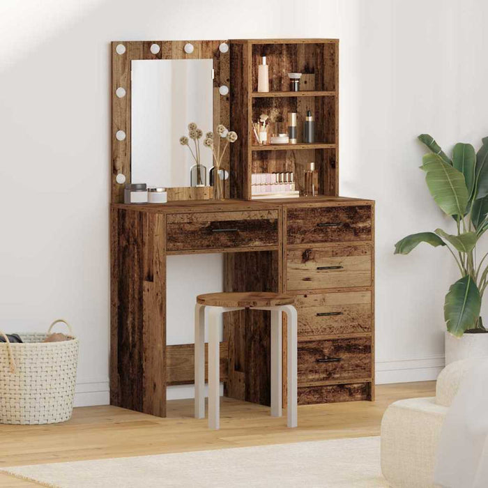 Masă de Machiaj 2 pcs Maro 50 x 41 x 135 cm Lemn compozit - WALTI WALTI