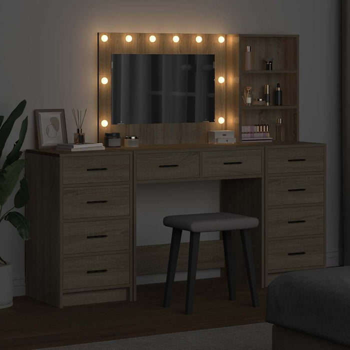 Masă de Machiaj cu sertar 3 pcs Stejar Sonoma Lemn compozit - WALTI WALTI