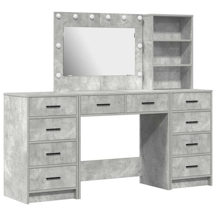 Masă de Machiaj 3 pcs Gri 40 x 41 x 135 cm Lemn compozit - WALTI WALTI