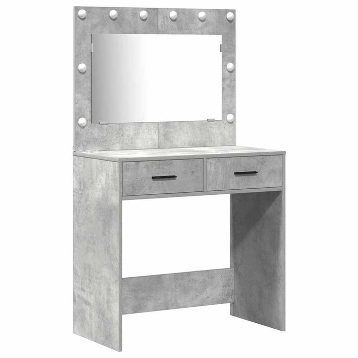 Masă de Machiaj 3 pcs Gri 40 x 41 x 135 cm Lemn compozit - WALTI WALTI