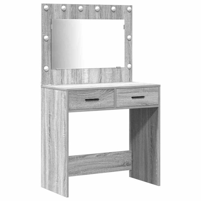Masă de Machiaj 3 pcs Gri 40 x 41 x 135 cm Lemn compozit - WALTI WALTI