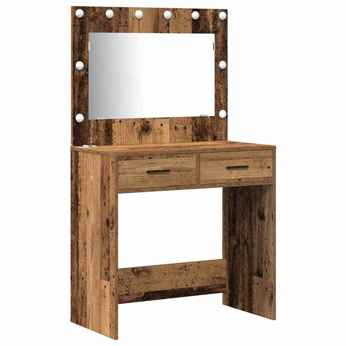Masă de Machiaj 3 pcs Maro 40 x 41 x 135 cm Lemn compozit - WALTI WALTI