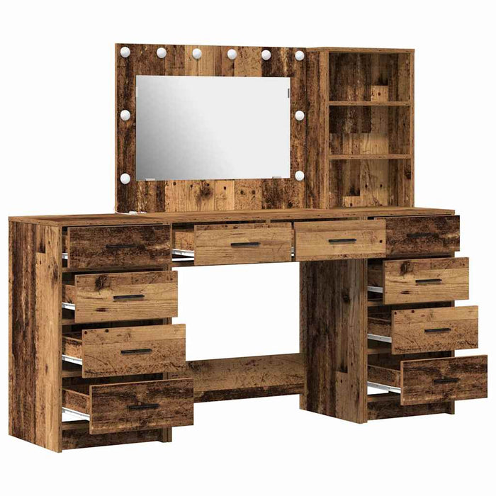 Masă de Machiaj 3 pcs Maro 40 x 41 x 135 cm Lemn compozit - WALTI WALTI