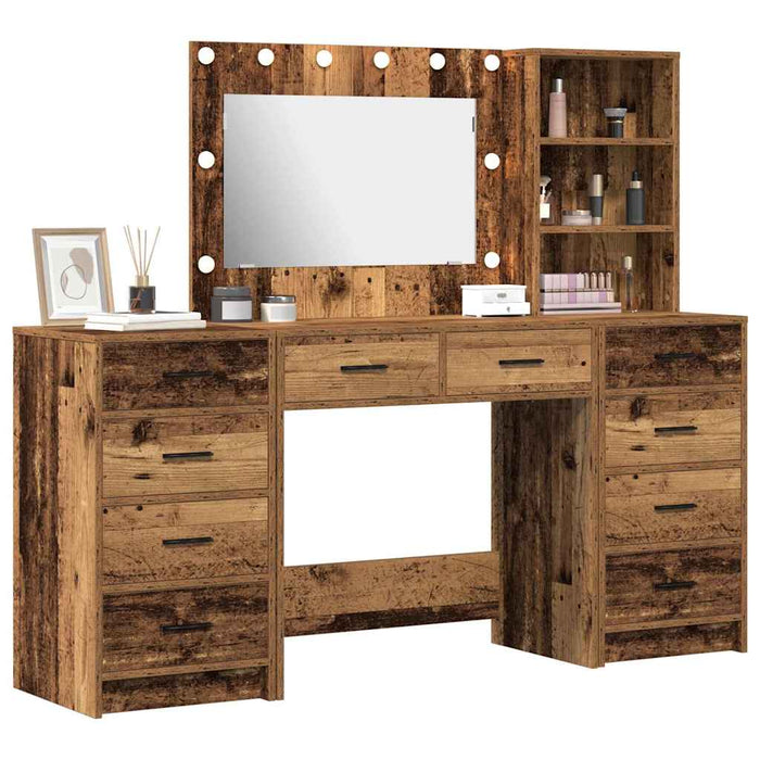 Masă de Machiaj 3 pcs Maro 40 x 41 x 135 cm Lemn compozit - WALTI WALTI
