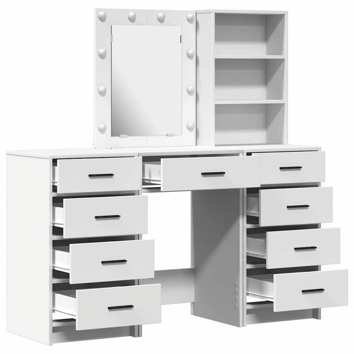 Masă de Machiaj 3 pcs Alb 40 x 41 x 135 cm Lemn compozit - WALTI WALTI