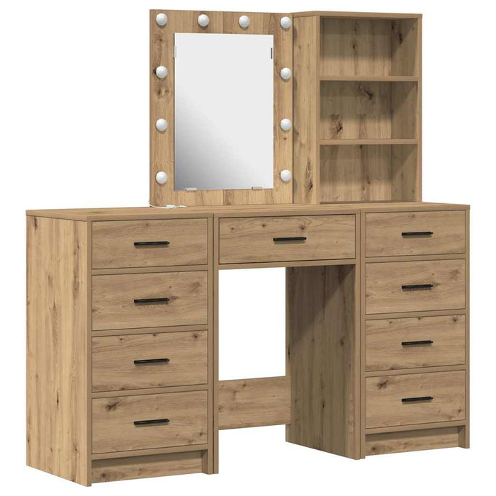 Masă de Machiaj 3 pcs Maro 40 x 41 x 135 cm Lemn compozit - WALTI WALTI