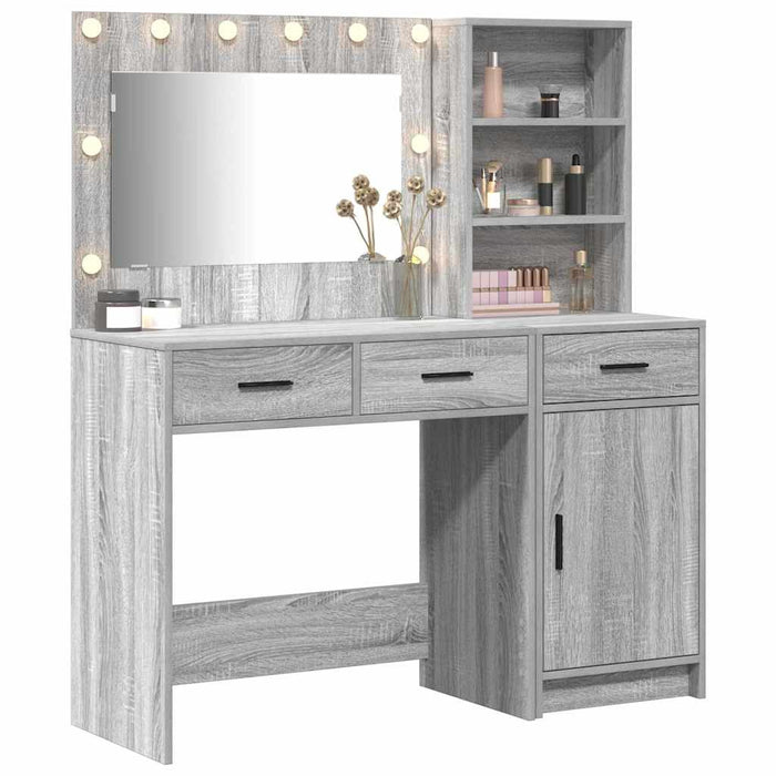 Masă de Machiaj 2 pcs Gri 78,5 x 41 x 135 cm Lemn compozit - WALTI WALTI