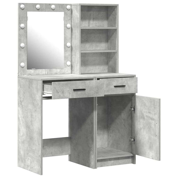 Set de Dressing cu sertar 2 pcs Gri din beton 50 x 41 x 135 cm - WALTI WALTI