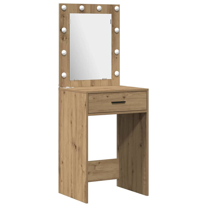 Set masă de toaletă cu LED 2 pcs Stejar Artizanal Lemn compozit - WALTI WALTI