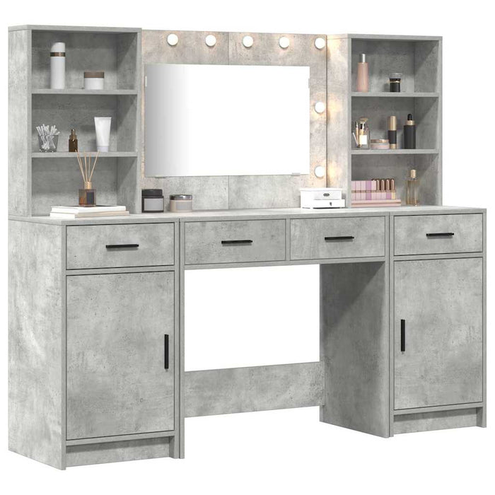 Set de Dressing cu raft 3 pcs Gri din beton 78,5 x 41 x 135 cm - WALTI WALTI