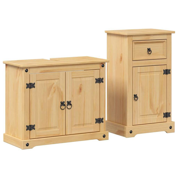 Set mobilier de baie „Corona”, 2 piese, lemn masiv de pin - WALTI WALTI