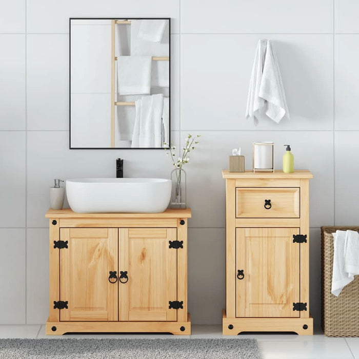 Set mobilier de baie „Corona”, 2 piese, lemn masiv de pin - WALTI WALTI