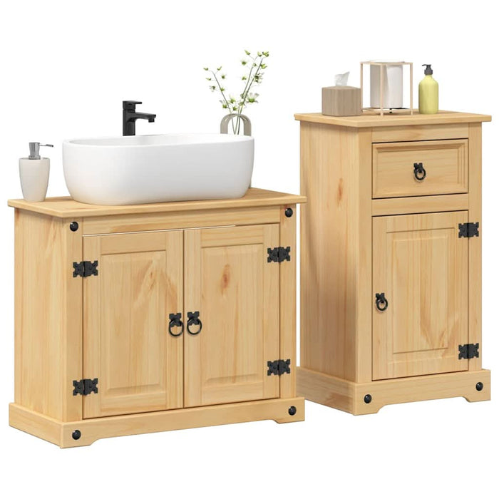 Set mobilier de baie „Corona”, 2 piese, lemn masiv de pin - WALTI WALTI