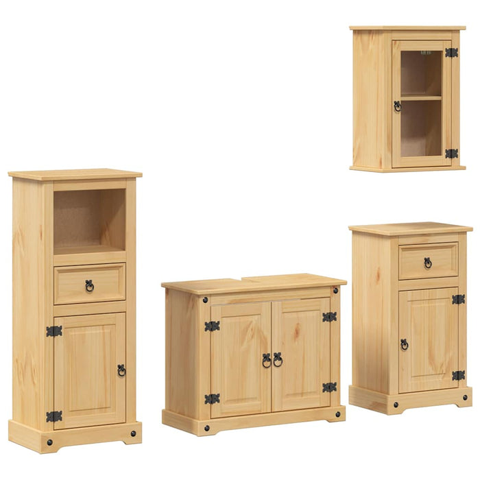 Set mobilier de baie „Corona”, 4 piese, lemn masiv de pin - WALTI WALTI