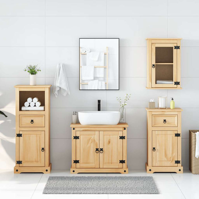 Set mobilier de baie „Corona”, 4 piese, lemn masiv de pin - WALTI WALTI