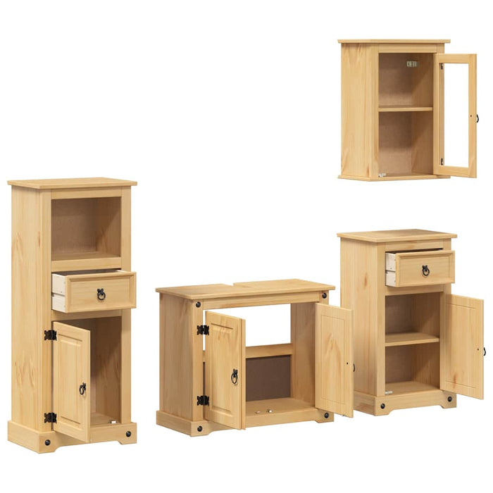 Set mobilier de baie „Corona”, 4 piese, lemn masiv de pin - WALTI WALTI