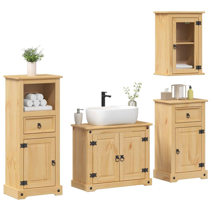 Set mobilier de baie „Corona”, 4 piese, lemn masiv de pin - WALTI WALTI