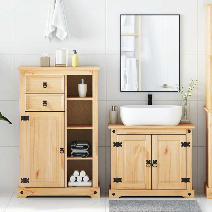 Set mobilier de baie „Corona”, 2 piese, lemn masiv de pin - WALTI WALTI