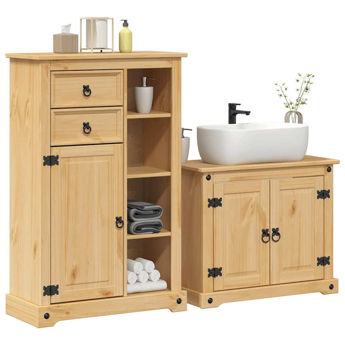 Set mobilier de baie „Corona”, 2 piese, lemn masiv de pin - WALTI WALTI