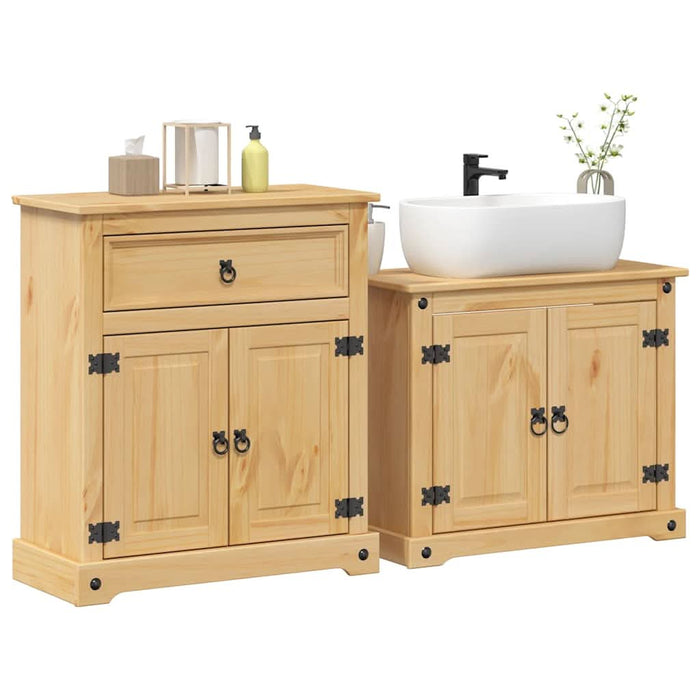 Set mobilier de baie „Corona”, 2 piese, lemn masiv de pin - WALTI WALTI