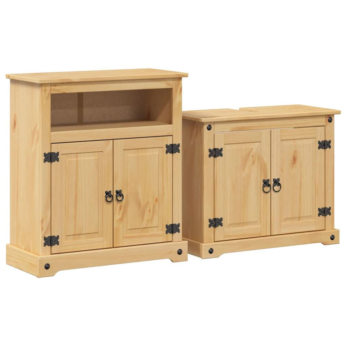 Set mobilier de baie „Corona”, 2 piese, lemn masiv de pin - WALTI WALTI