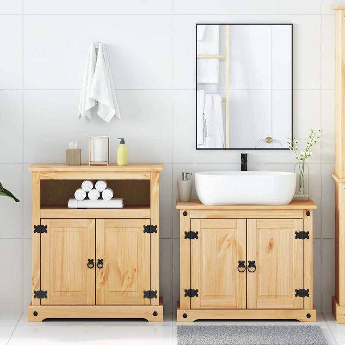 Set mobilier de baie „Corona”, 2 piese, lemn masiv de pin - WALTI WALTI