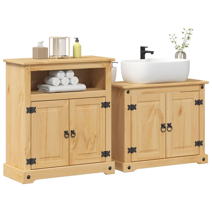 Set mobilier de baie „Corona”, 2 piese, lemn masiv de pin - WALTI WALTI