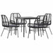 Set de sufragerie de grădină 5 piese neagră Sticlă Poly Rattan - WALTI WALTI