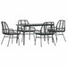 Set de sufragerie de grădină 5 piese neagră Sticlă Poly Rattan - WALTI WALTI