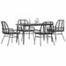 Set de sufragerie de grădină 5 piese neagră Sticlă Poly Rattan - WALTI WALTI