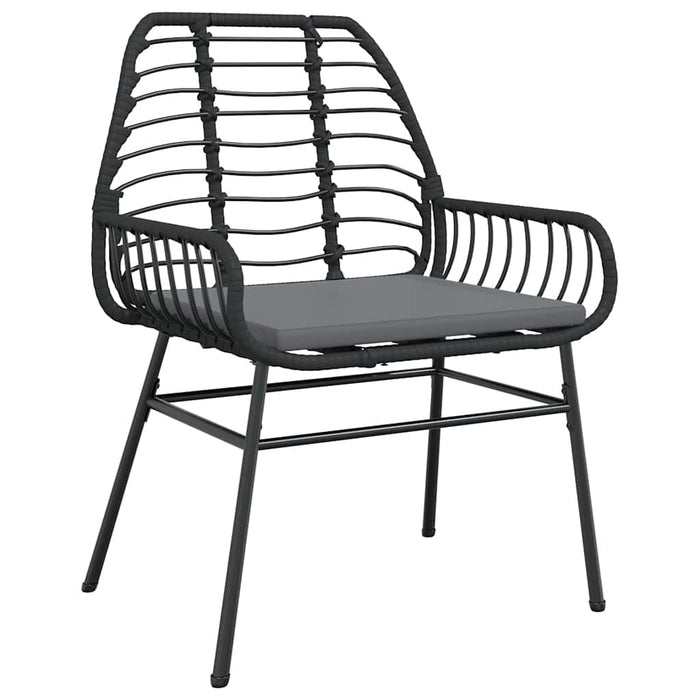 Set de sufragerie de grădină 5 piese neagră Sticlă Poly Rattan - WALTI WALTI