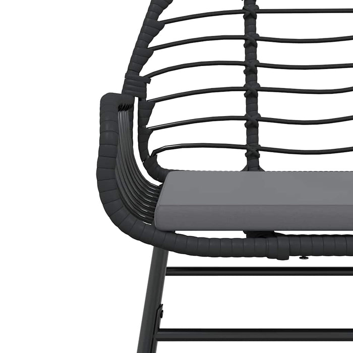 Set de sufragerie de grădină 5 piese neagră Sticlă Poly Rattan - WALTI WALTI