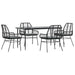 Set de sufragerie de grădină 5 piese neagră Sticlă Poly Rattan - WALTI WALTI