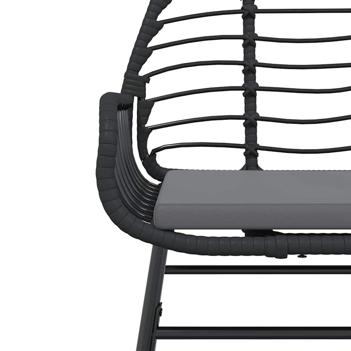 Set de sufragerie de grădină 5 piese neagră Sticlă Poly Rattan - WALTI WALTI