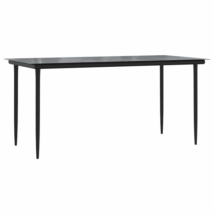 Set de sufragerie de grădină 5 piese neagră Sticlă Poly Rattan - WALTI WALTI