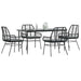 Set de sufragerie de grădină 5 piese neagră Sticlă Poly Rattan - WALTI WALTI