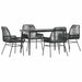 Set de sufragerie de grădină 5 piese neagră Sticlă Poly Rattan - WALTI WALTI