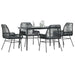 Set de sufragerie de grădină 5 piese neagră Sticlă Poly Rattan - WALTI WALTI